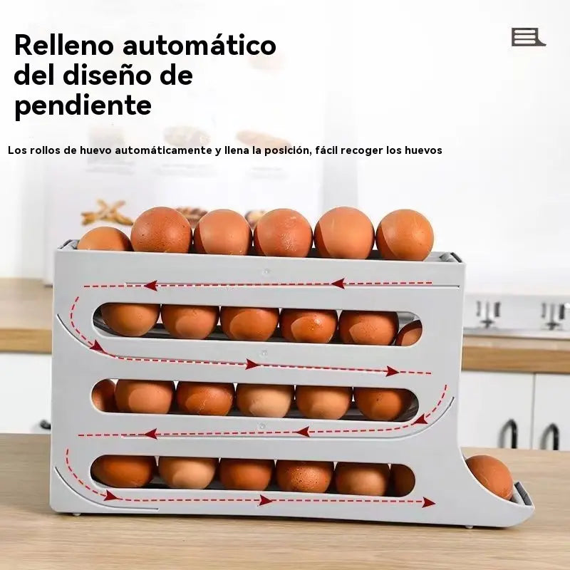 🥚🔥【Compra 1 y llévate 1 gratis】Caja de almacenamiento de huevos deslizante automática de múltiples capas