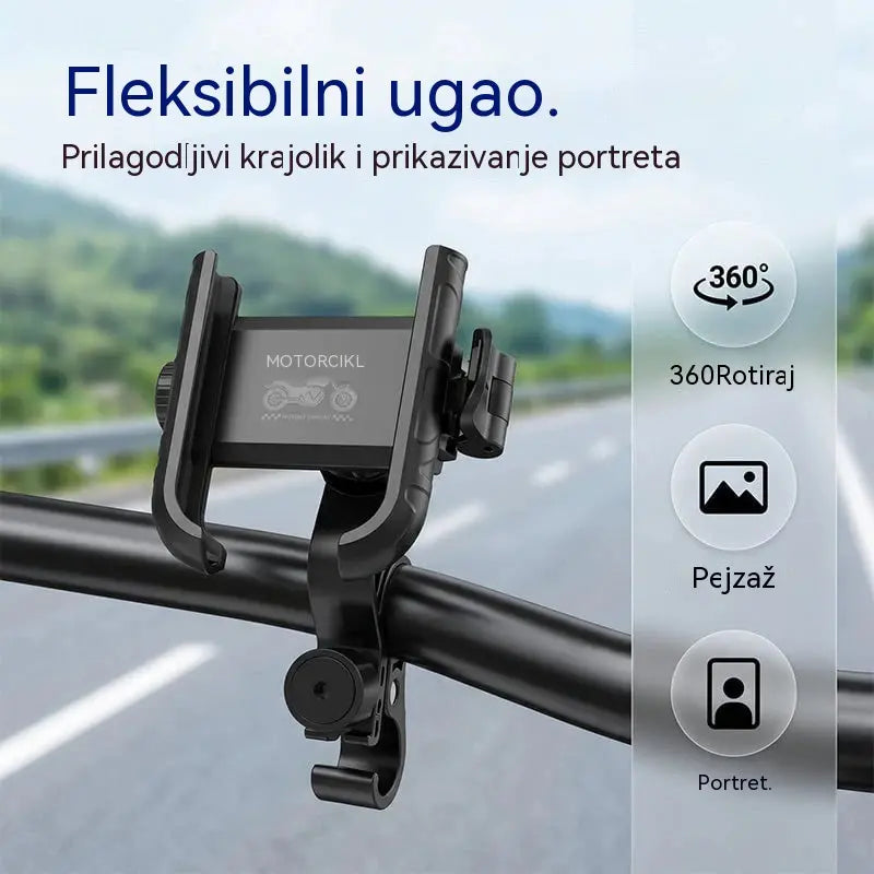 📢📢 50% popusta! 🚴‍♂️ Brzootpuštajući nosač za telefon za motocikl/bicikl – sa sigurnosnom bravom i otpornim na udarce 📱