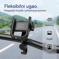 📢📢 50% popusta! 🚴‍♂️ Brzootpuštajući nosač za telefon za motocikl/bicikl – sa sigurnosnom bravom i otpornim na udarce 📱