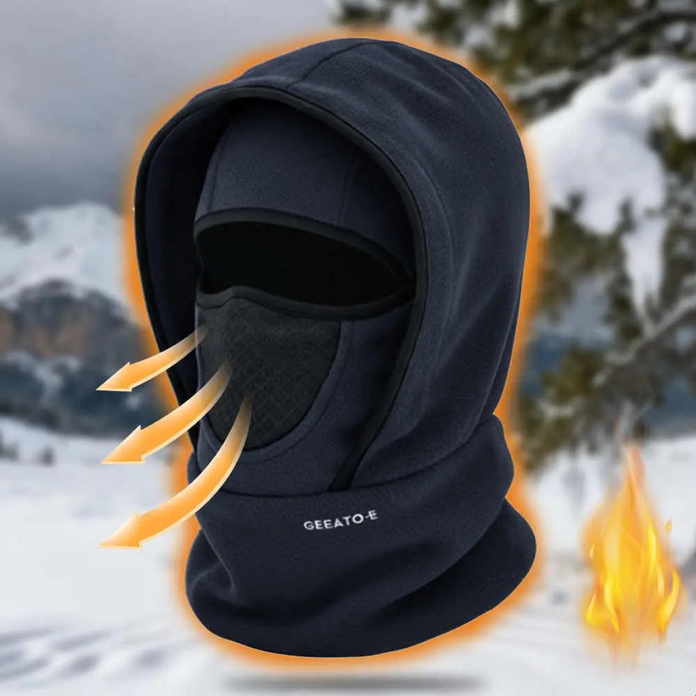 🎉🧣❄️ Gorro polar de doble capa, cálido, cortavientos y que protege el rostro, ideal para el invierno.