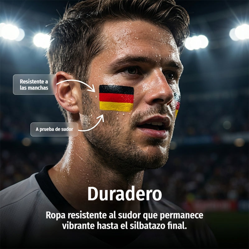 🚩2 unidades a 22 euros⚽Barra de maquillaje facial con los colores de la bandera nacional, perfecta para aficionados al deporte 🎨
