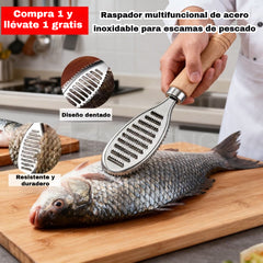 【Compra 1 y llévate 1 gratis】Raspador multifuncional de acero inoxidable para escamas de pescado y pelador de ajos.