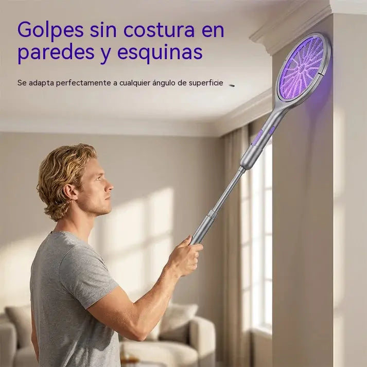 🔥Raqueta matamoscas recargable y extensible, con carga USB-C, silenciosa y segura para niños, ideal para uso doméstico en interiores.