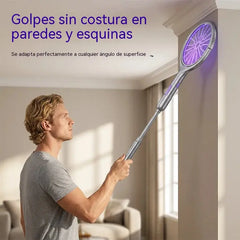 🔥Raqueta matamoscas recargable y extensible, con carga USB-C, silenciosa y segura para niños, ideal para uso doméstico en interiores.