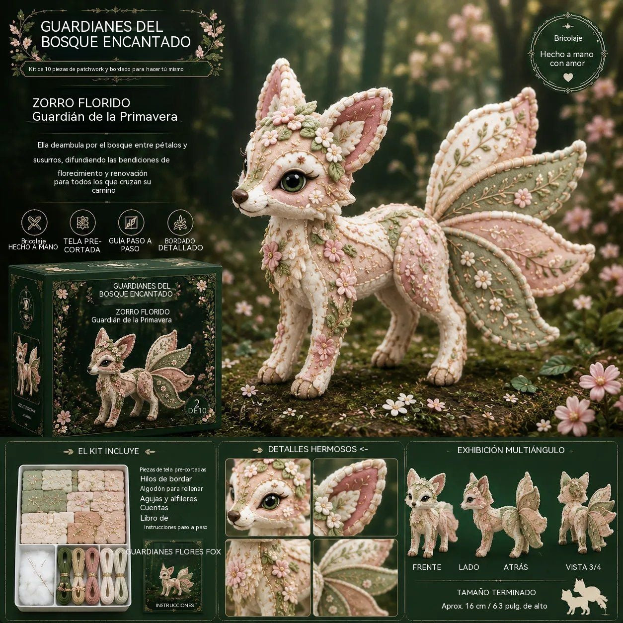 🔥¡Último día! ✨Kit DIY Guardián del Bosque Mágico: crea tu propio compañero único del Bosque Mágico 🧵🦉🦊🦌
