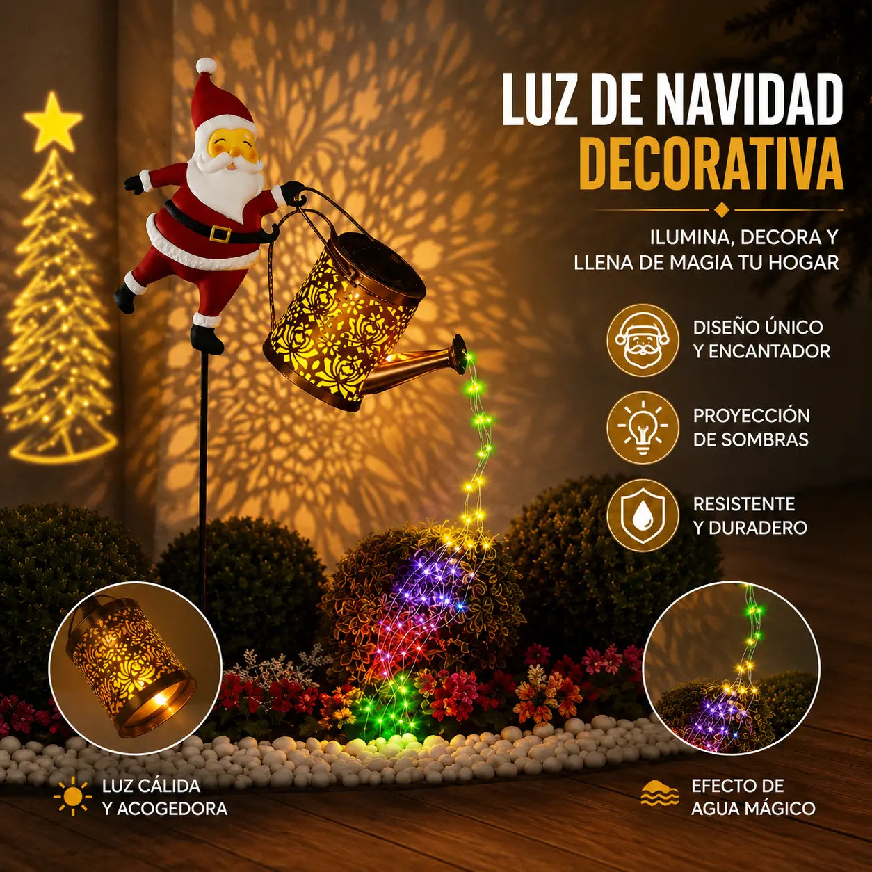📢📢¡50% DE DESCUENTO! 🎅Luz solar de jardín de Papá Noel✨
