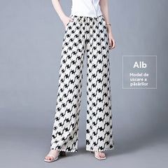 🔥【40-105KG】👖Pantalones casuales de mujer confeccionados en seda glacial, talla grande, corte ajustado, agradables para la piel y transpirables