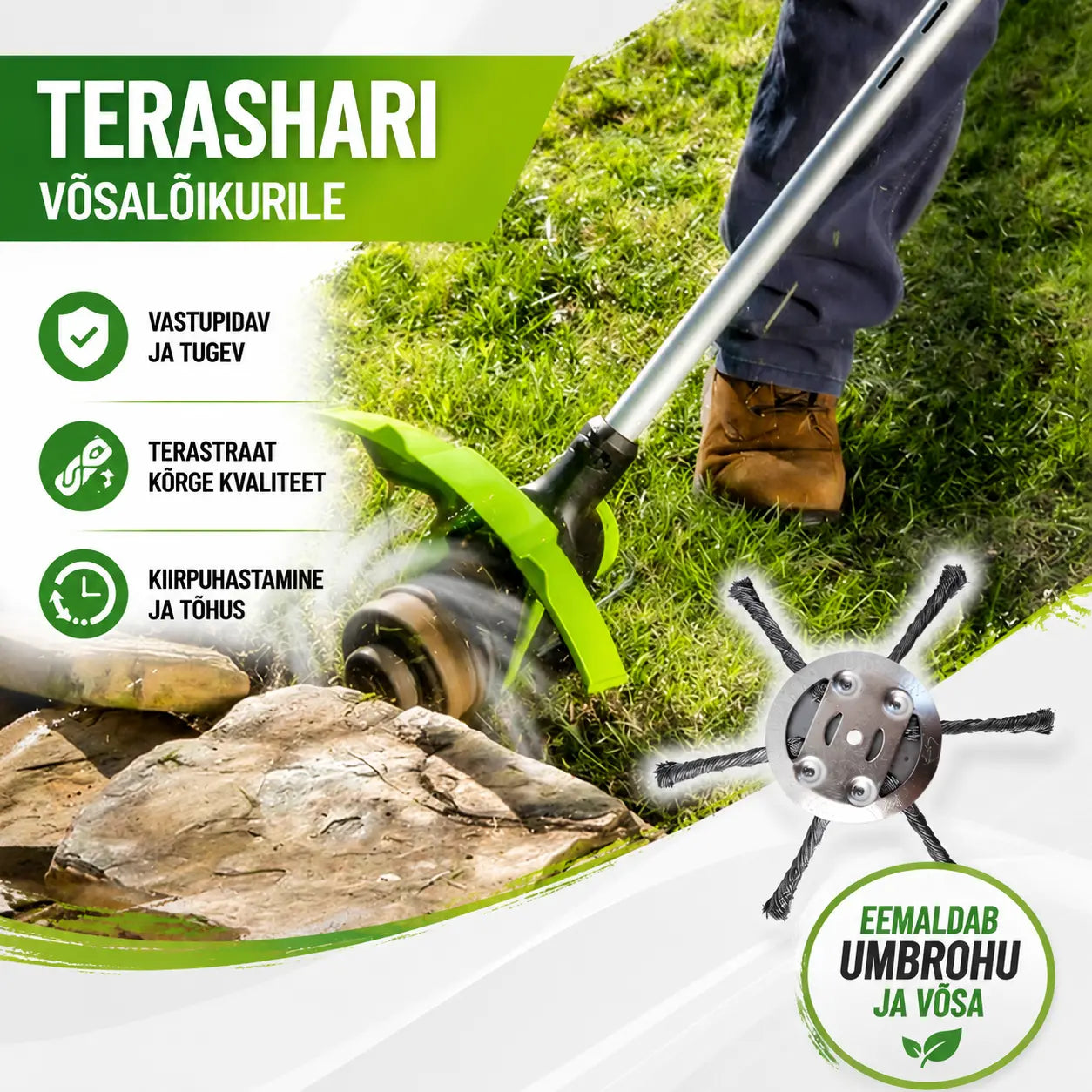 🔥✨【Osta 1, saa 1 tasuta: 2 tükki】🔥 Vahetatav lõikepea muruniidukile/võsalõikurile - terasest lõikepea rohu niitmiseks 🌿✂️⚙️