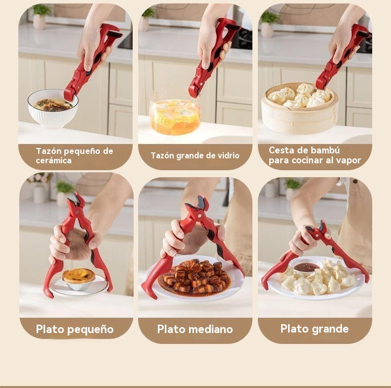 📢 ¡50% de descuento! 🔥✨ Pinzas de silicona 3 en 1 pinzas antiquemaduras pinzas para tazones antideslizantes pinzas de cocina