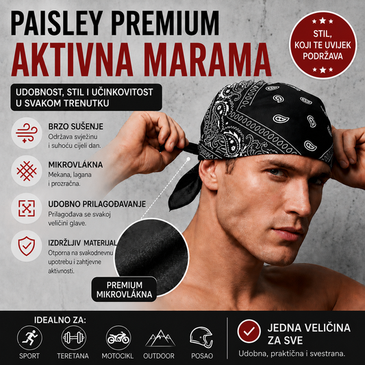 🔥✨【Kupite 3, dobijte 3 gratis, set od 6 dijelova】Klasična traka za glavu za motocikliste i sportaše