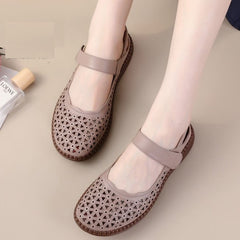 👡👡【35-40】【Piel de vaca de primera capa】Sandalias de mujer de piel auténtica, zapatos de suela blanda.