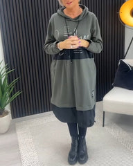 🔥🔥【S-5XL】【Compre 1 y obtenga 1 gratis】2025 Nuevo vestido con estampado grande de moda de otoño e invierno