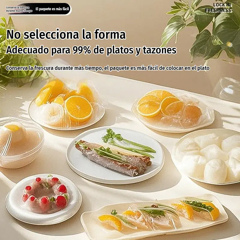 【500 piezas】🍲🔒 Fundas Elásticas Desechables para Alimentos – Ajuste Universal, Protección Contra el Polvo y Frescura Duradera 🌟