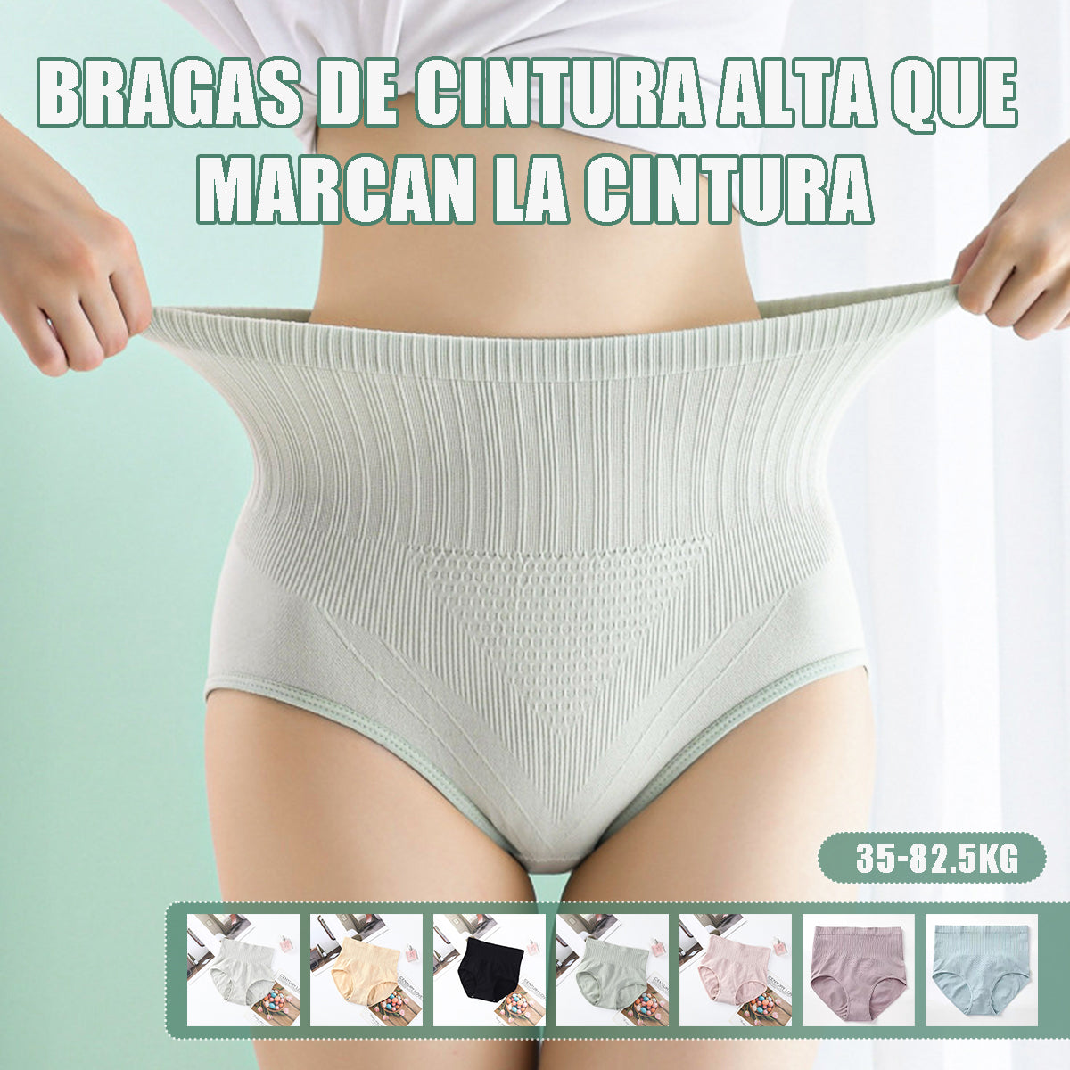 Último día con 50 % de descuento: 🔥7 piezas【M-XL】bragas antibacterianas impermeables de cintura alta
