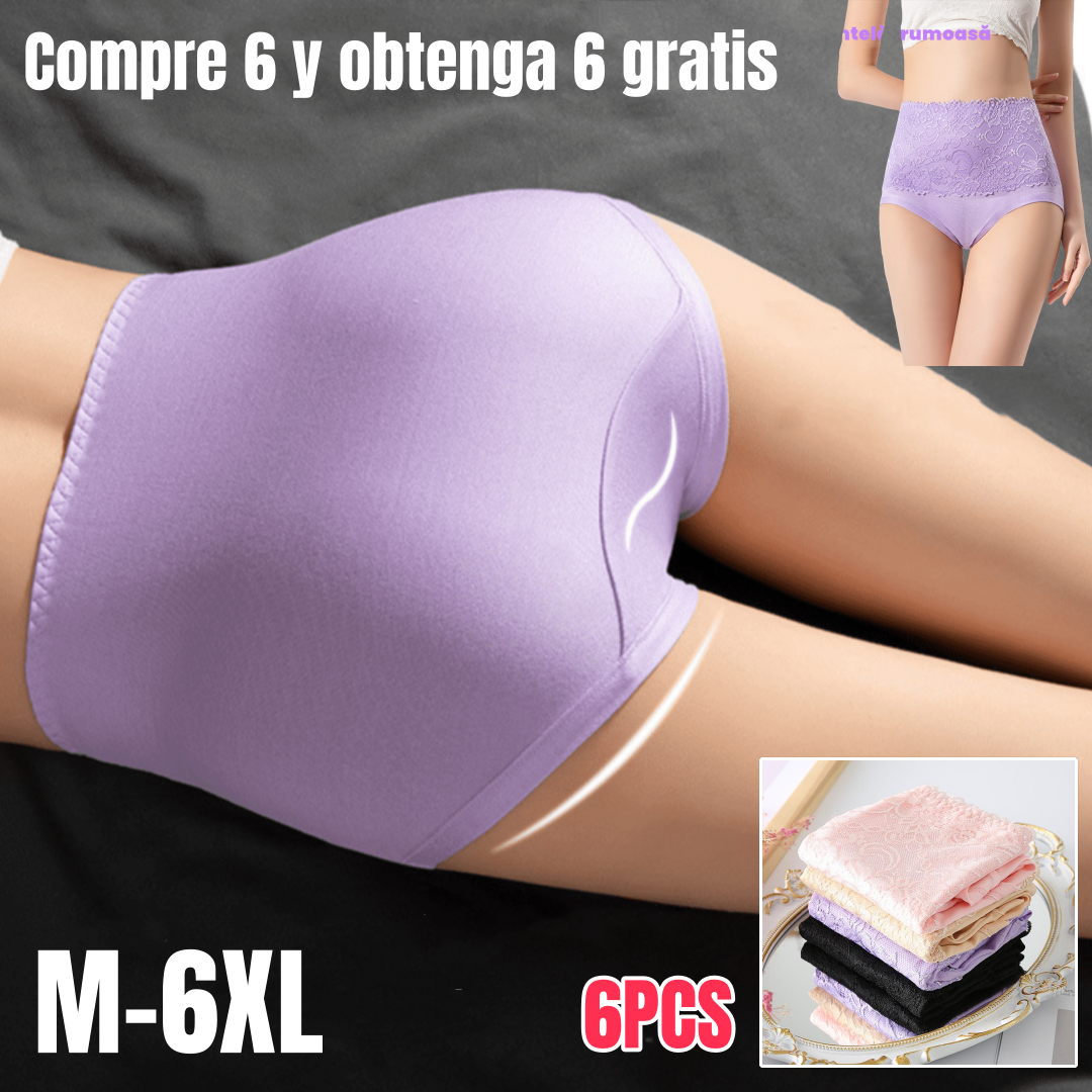 🔥¡Solo 4.5 € por pieza! 6 piezas 27 Euros✨Bragas de cintura alta ultra elásticas y transpirables – realzan glúteos y moldean el abdomen sin apretar💥