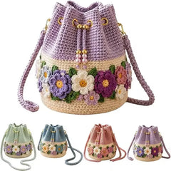 🌼 Bolso Cubo de Ganchillo Artesanal – Estilo Bohemio con Flores, Único y Atemporal 👜