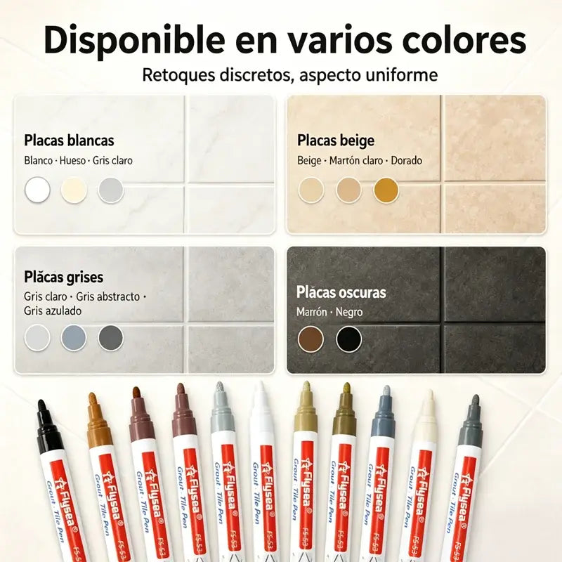 🖌️✨【10 unidades】Lápiz Reparador de Juntas para Azulejos – Renueva el Color, Impermeable y Antimoho para Cocinas y Baños 🛡️
