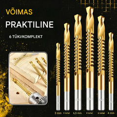 【6-osaline komplekt】⚙️ Keerdpuuride komplekt: valmistatud kiirterasest, titaankattega ja sobib erinevatele materjalidele 🧰