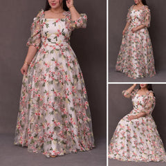 【S-5XL】Nuevo vestido de encaje con estampado floral, elegante y versátil para cualquier ocasión! 🌺