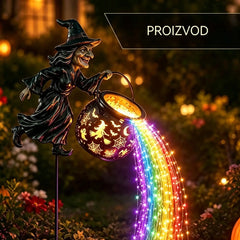 🧙‍♀️🎃 Vrtna svetilka Čarovniški kotel z LED lučko – Osupljiva zunanja dekoracija 🔮✨