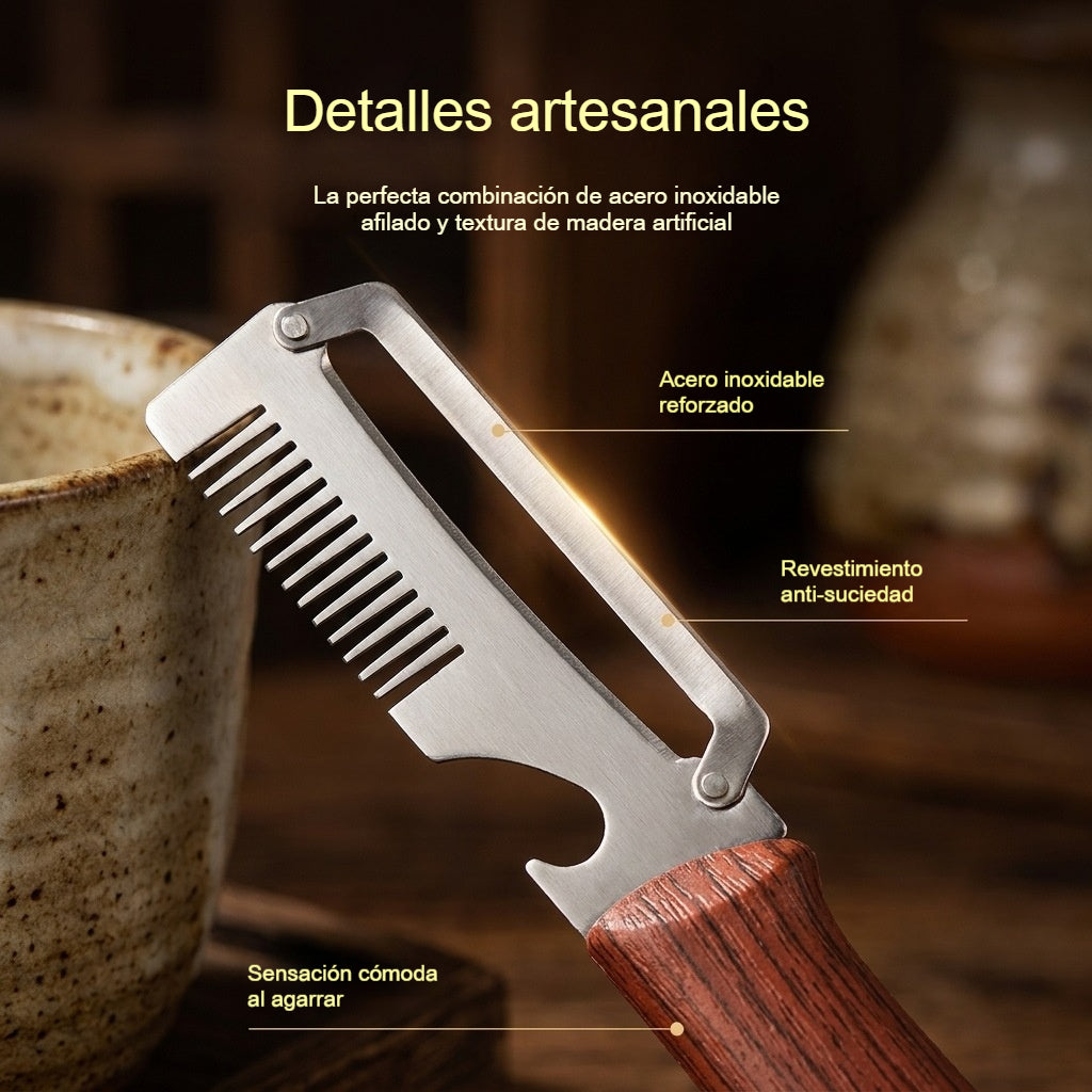 ✅Compra 1, llévate 1 gratis🧅🔪 Pelador de cocina multifuncional 3 en 1: ¡Pela, corta y abre botellas! 🔥