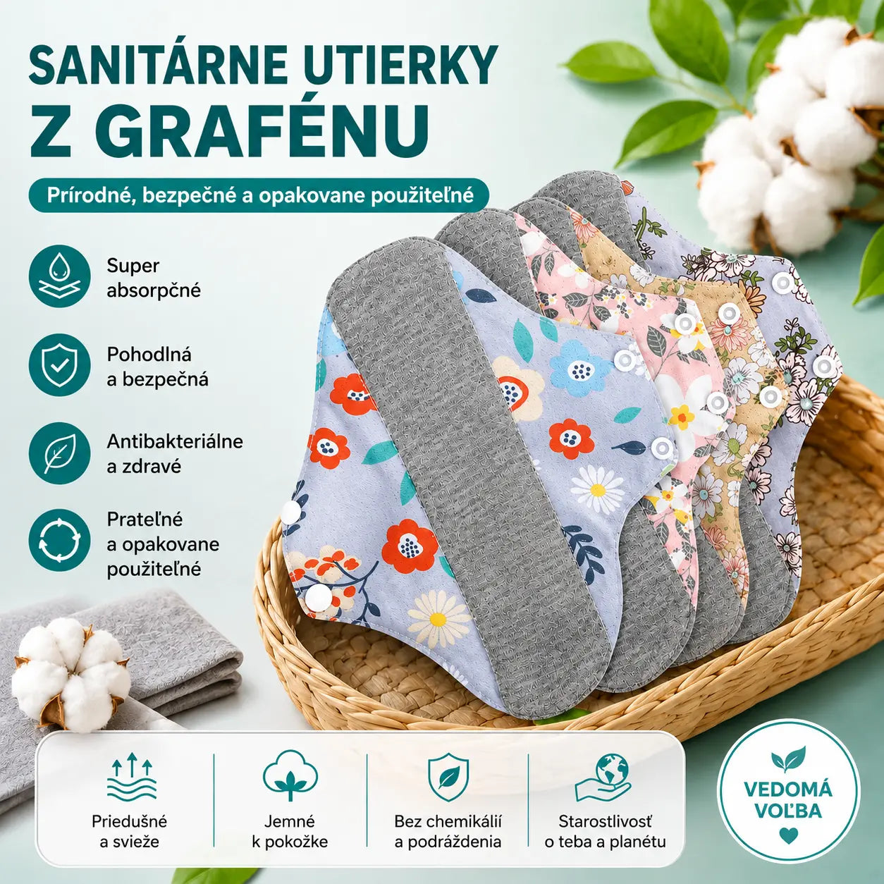 🔥【5/10 kusov】Umývateľná antibakteriálna podložka z bavlny a grafénu
