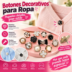 💖【40 PCS】 Botón decorativo anti-descuido para ropa, ajustable y elegante