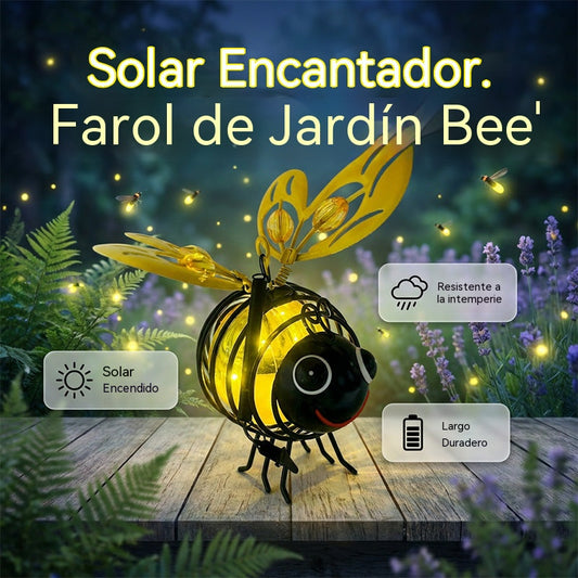 🌙🍃Lámpara colgante solar con forma de abeja: luz ámbar cálida, sin parpadeos, ideal para fiestas en el jardín, acampadas o habitaciones infantiles🌞🌜