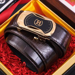 📢📢 ¡50% de descuento! 💼✨ Cinturón de hombre de cuero genuino con hebilla automática, perfecto para el uso diario, la oficina y ocasiones formales.