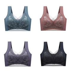 🔥👍【Compra 2 y llévate 2 gratis】👙🌺【40-110 kg】Sujetador de encaje cómodo sin costuras de talla grande