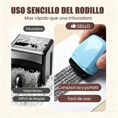 【3 piezas por solo 27 €】🔒 Rodillo tampón de protección de datos – Oculte información personal en paquetes y documentos con un patrón de código confuso