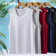 🔥🔥【Compre 1 y obtenga 1 gratis】【30-120kg】Camiseta informal de seda helada para hombre ✅ Ligera, transpirable y de secado rápido.