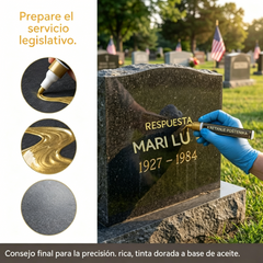 【Compra 2 y llévate 2 gratis】🖍️ Bolígrafo resistente al agua y a la decoloración para reparar y repintar inscripciones en losas de piedra.