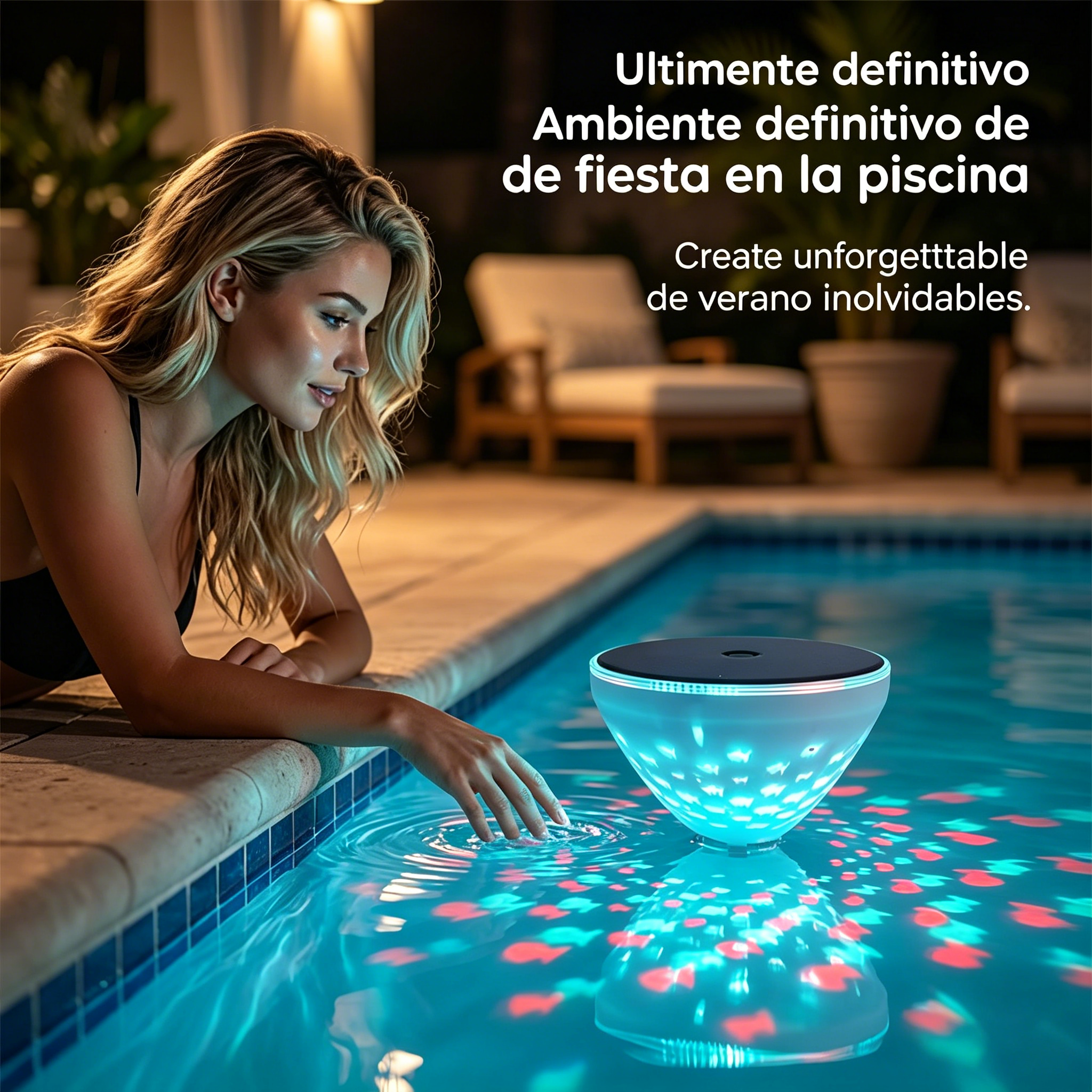 🌙 Lámpara Solar Flotante con Efecto de Peces – Ilumina tu piscina y jardín con magia sin cables ✨