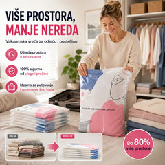 🧳【Set od 5 dijelova】💨 Velika, stlačiva vakuumska vrećica za pohranu: nije potrebna pumpa, nepropusna je i idealna za uštedu prostora u koferima i kod kuće ✈️