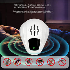 【Compra 1 y llévate 1 gratis】🐀Repelente ultrasónico de roedores de 360 grados
