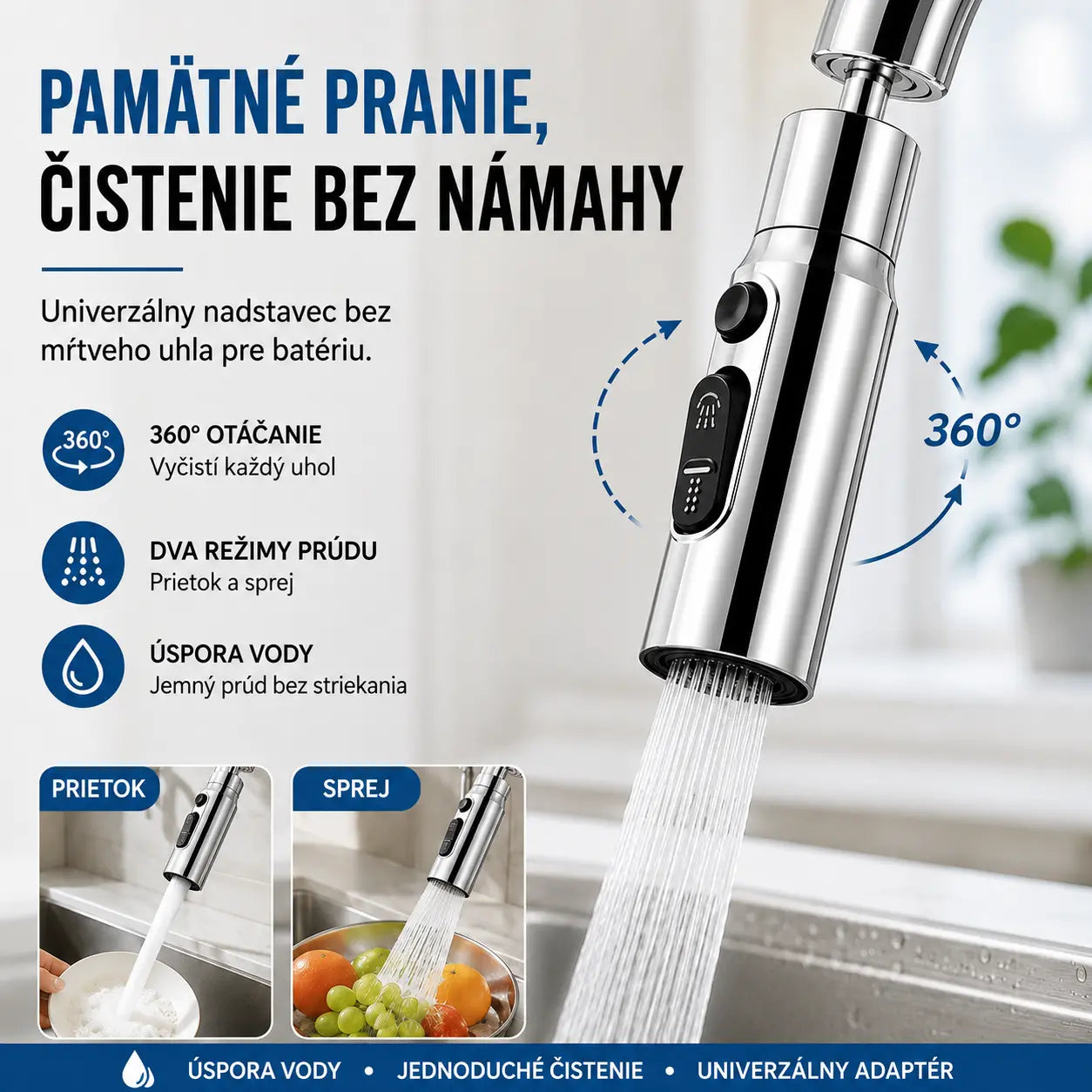 🚰🔥360° otočná tryska filtra na batériu