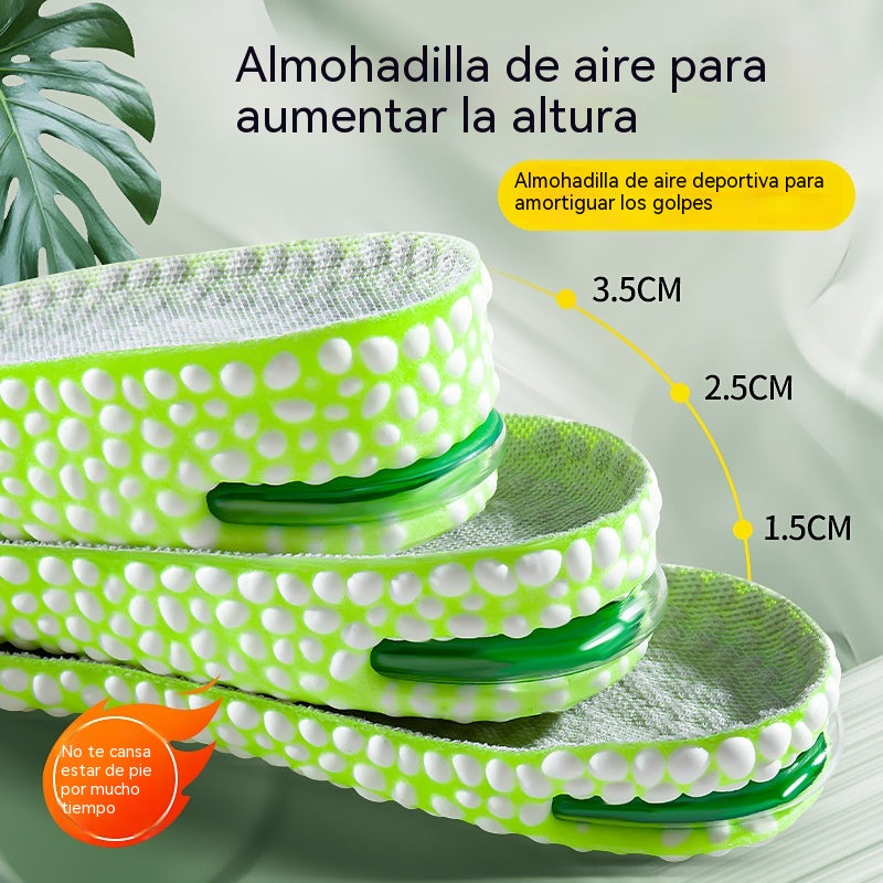 💥【Compra uno y llévate otro gratis：2 pares】 👟Plantillas cómodas con cojín de aire y efecto de aumento de estatura 📈