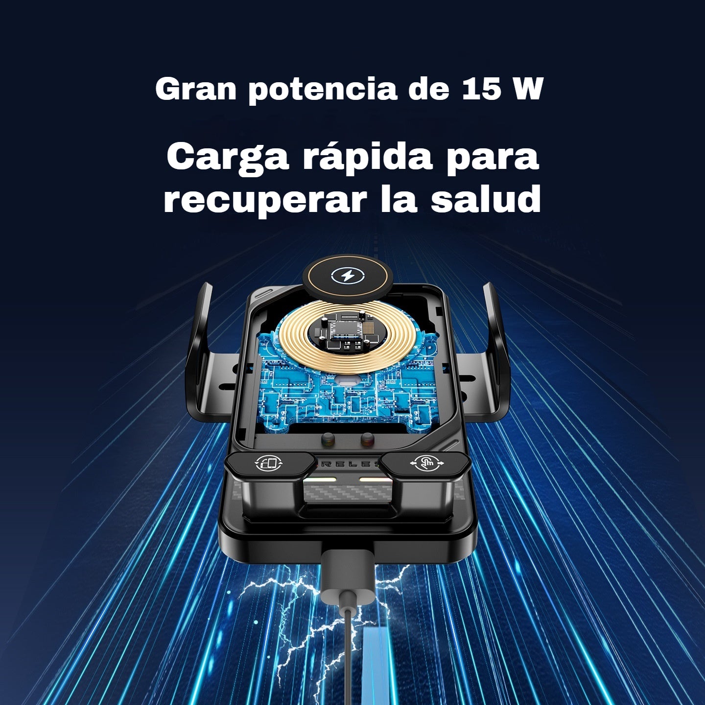 🚗 Soporte para coche 2 en 1 y cargador inalámbrico: manos libres y carga completa en cualquier lugar 📱