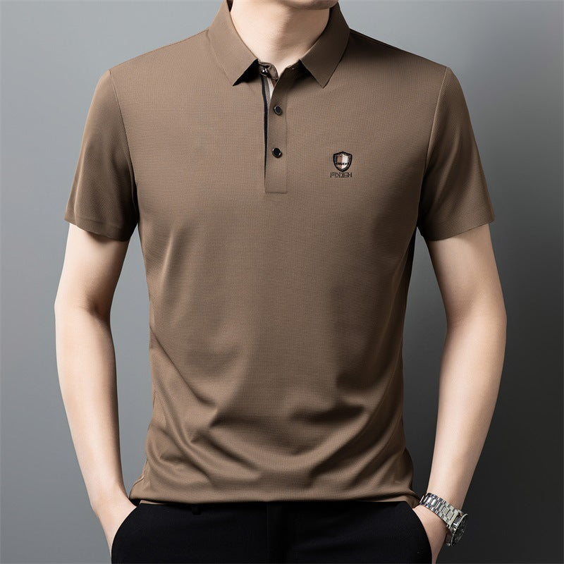🔥 Venta por tiempo limitado 🔥【M-4XL】Verano Nuevo polo casual con solapa de media manga de seda helada