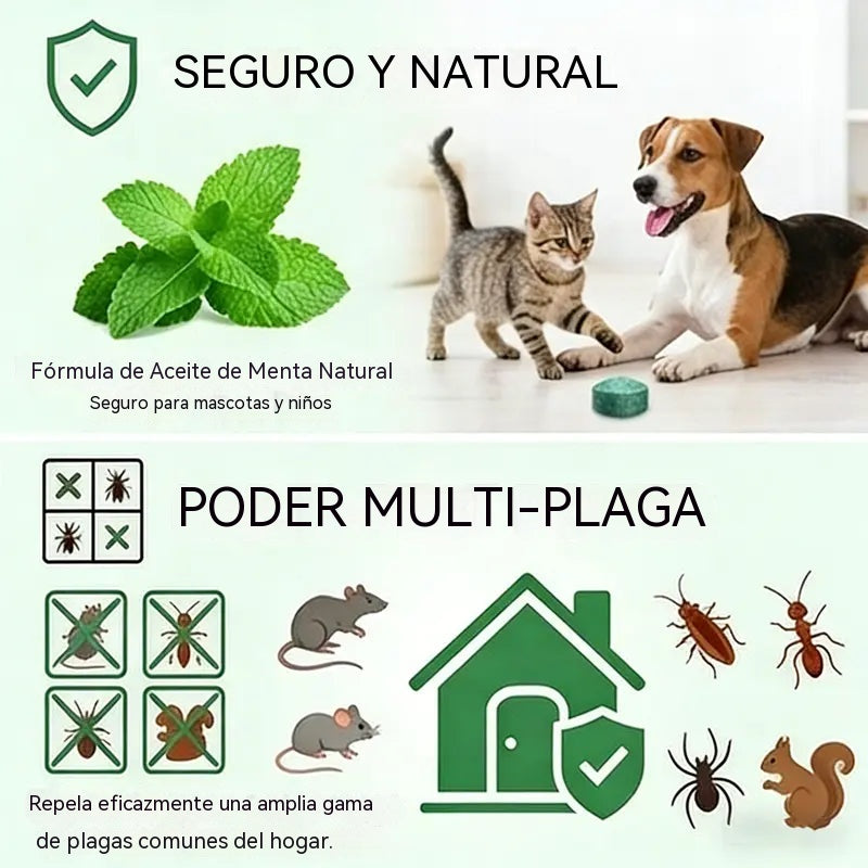 🐀 ¡50% DE DESCUENTO AHORA! ⚡ 🟢 Tabletas repelentes de roedores e insectos - Paquete de 12