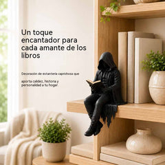 ✨Figura gótica de espíritu guardián de libros con capucha – Decoración de estantería de fantasía oscura