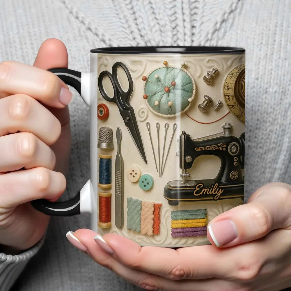 🧵☕Šivalni vrček: Popolno darilo za ustvarjalne duše, ki rade šivajo
