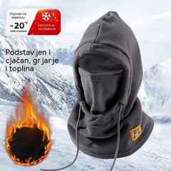 ❄️ Potpuno termalna kapa s flis podstavom koja grije do -20 stupnjeva Celzija. ⛷️ Idealna za skijanje, vožnju motociklom i aktivnosti na otvorenom.