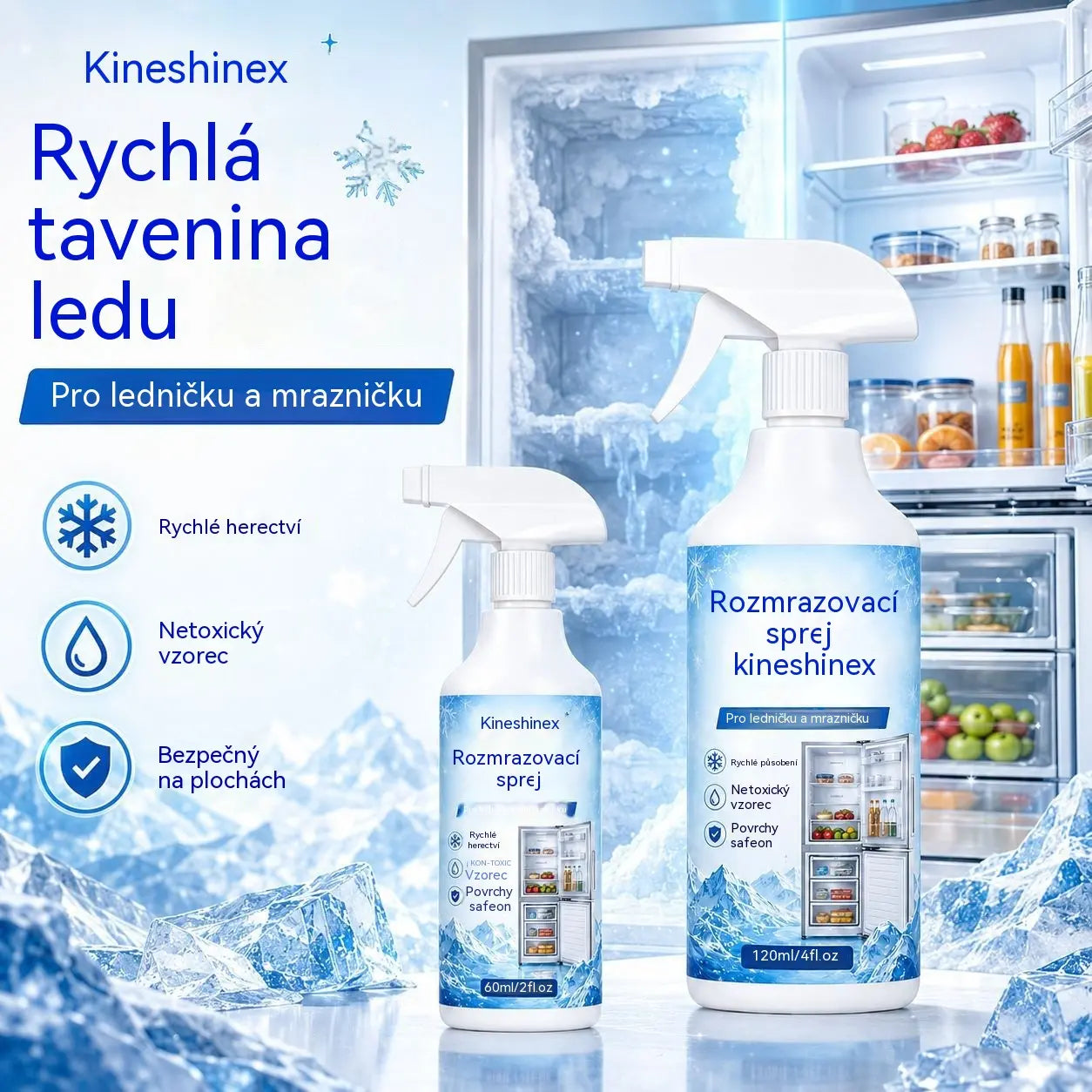 🔥【Kupte 1 a získejte 1 zdarma】❄️ Nový rozmrazovací sprej 2026 🧡 Rychle odstraňuje led z mrazáku