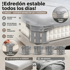 Juego de cuatro🛏️ Clips ocultos en las cuatro esquinas para sábanas: evitan que las sábanas se muevan o se deslicen, manteniéndolas planas y seguras.