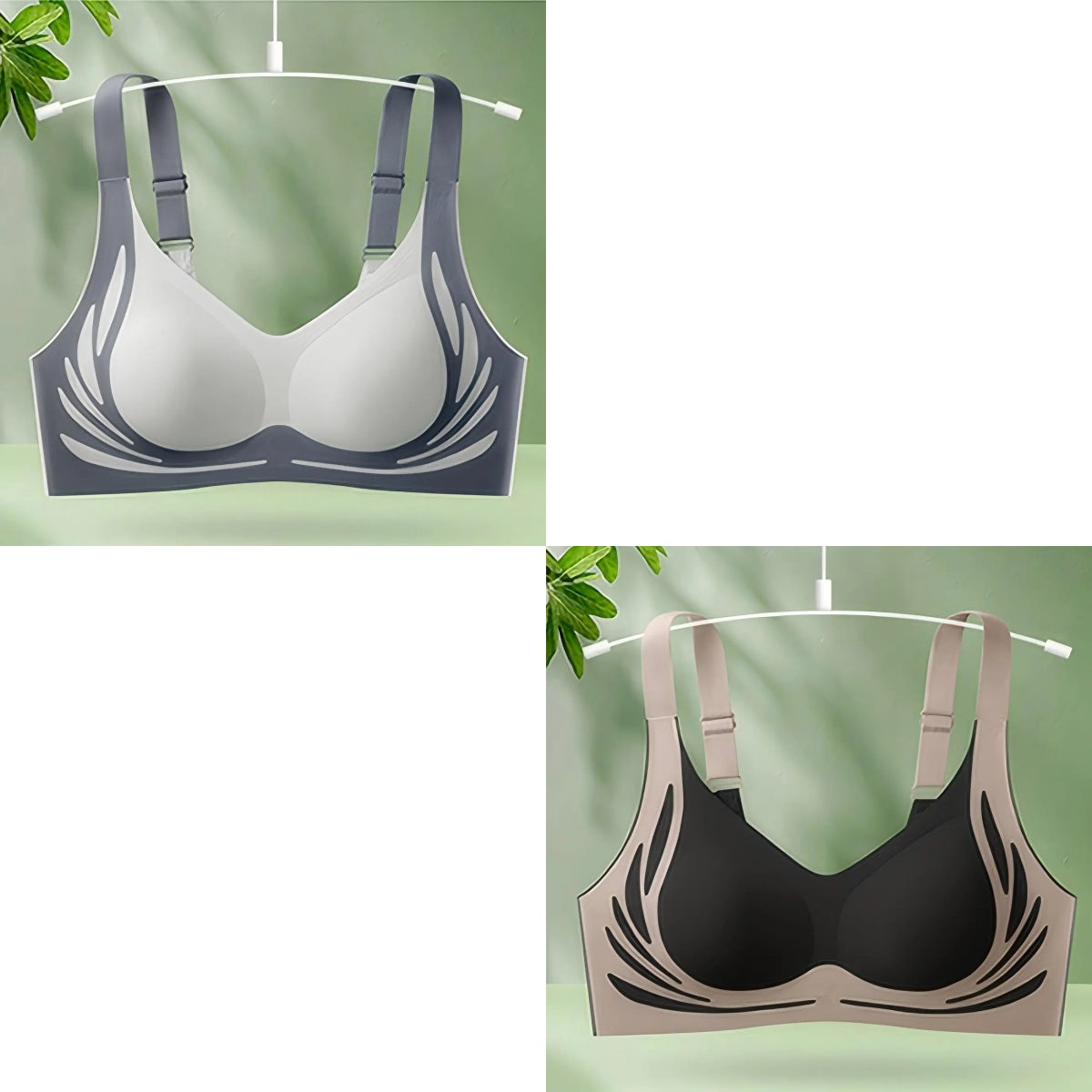 【30%OFF】😍【Paquete de 2】Sujetador de una pieza sin aros para mujer ❤️【40-85KG】