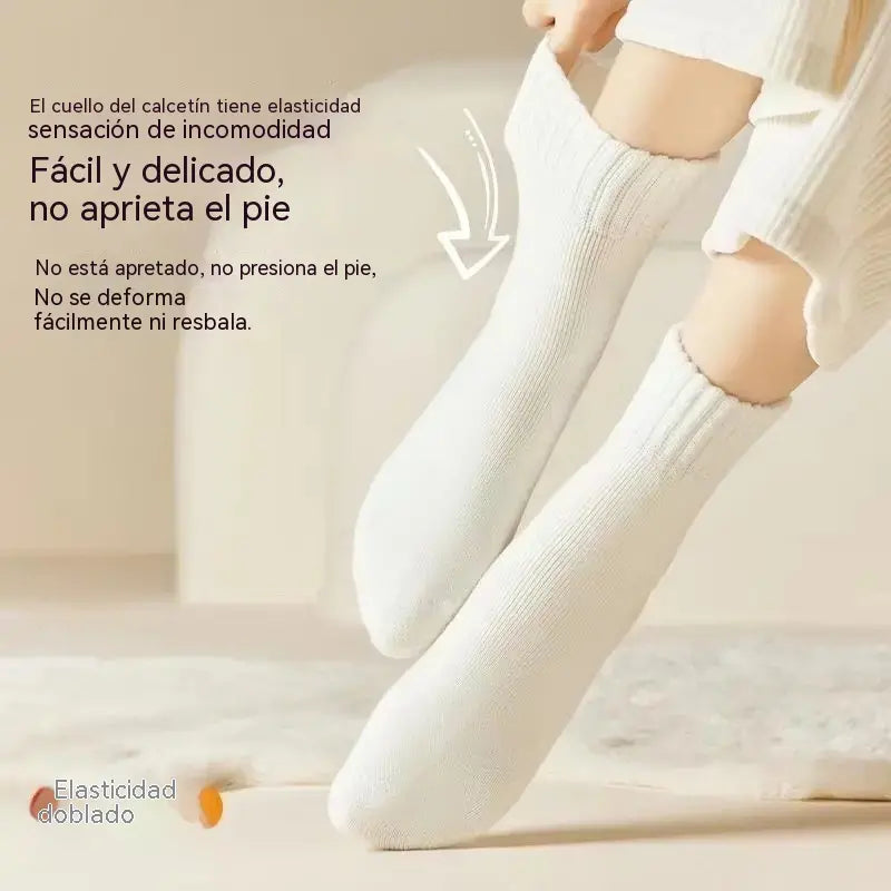 🔥【6 pares】🧦Calcetines de lana gruesos y cálidos para el invierno, súper gruesos y cálidos, elásticos, talla 35-42
