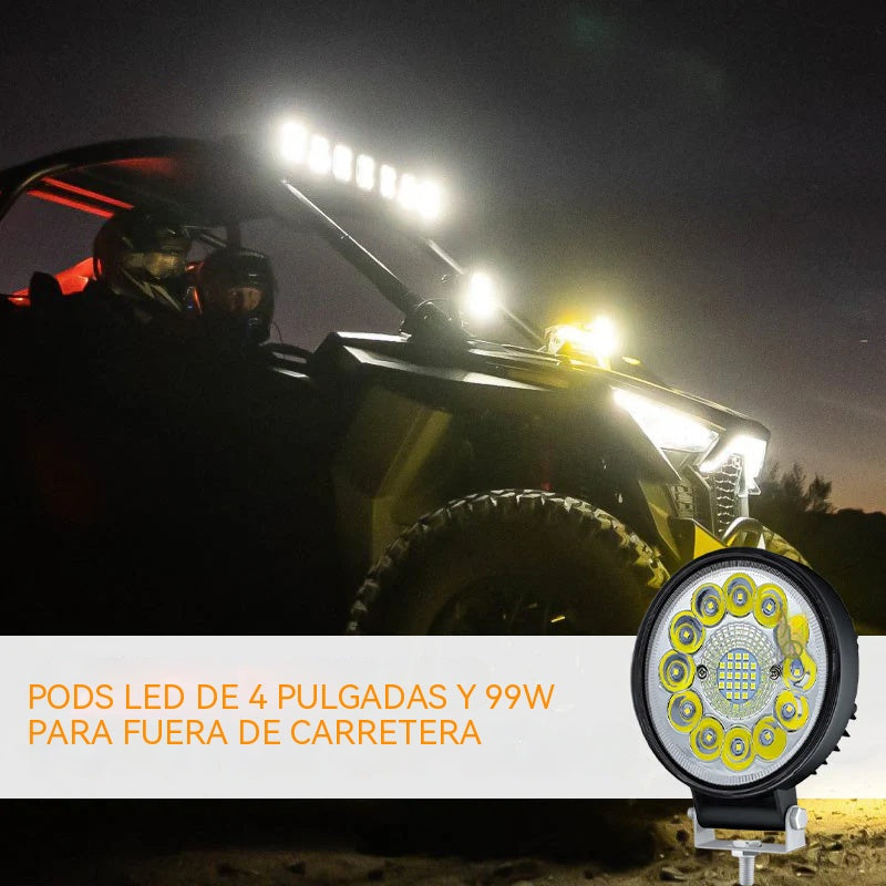Módulo LED de 4 pulgadas y 99 W para vehículos todoterreno.