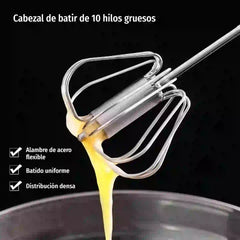 26€【 Conjunto de 2 piezas】Batidor de huevos semiautomático de acero inoxidable